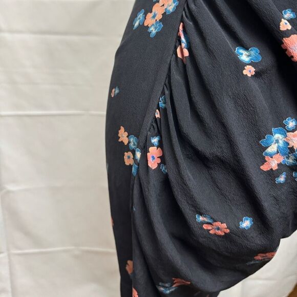 Witchery Floral Silk Dress Navy - Picture 7 of 11